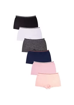 Gilbin Women Seamless Stretch Boyshort Panties Various Styles (Pack of 6) (Sweet)
