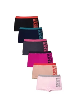 Gilbin Women Seamless Stretch Boyshort Panties Various Styles (Pack of 6) (Sweet) -Be Inspired Elegant Store Belk 592