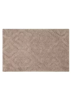 Knightsbridge Link Bath Rug Cotton Non Skid Back - 24x40", Stone