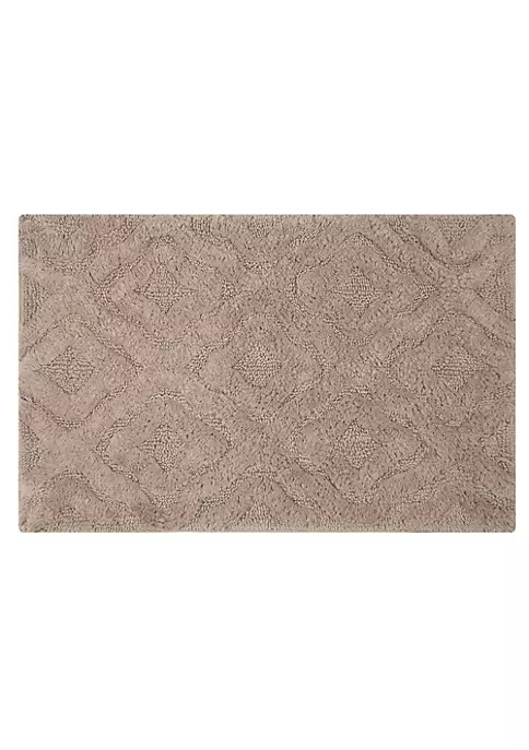Knightsbridge Link Bath Rug Cotton Non Skid Back - 24x40", Stone 3 Knightsbridge Link Bath Rug Cotton Non Skid Back - 24x40", Stone