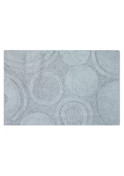 Knightsbridge Orbit Bath Rug Cotton Non Skid Back - 21x34", Light Blue