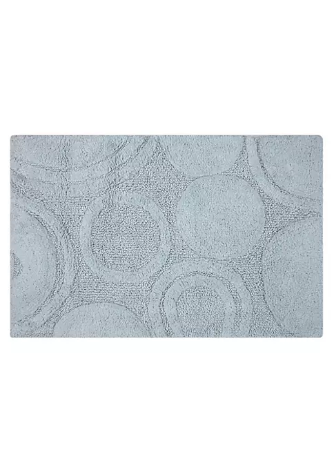 Knightsbridge Orbit Bath Rug Cotton Non Skid Back - 21x34", Light Blue 3 Knightsbridge Orbit Bath Rug Cotton Non Skid Back - 21x34", Light Blue