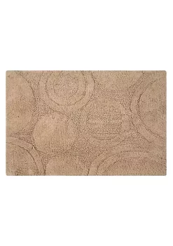 Knightsbridge Orbit Bath Rug Cotton Non Skid Back - 24x40", Natural