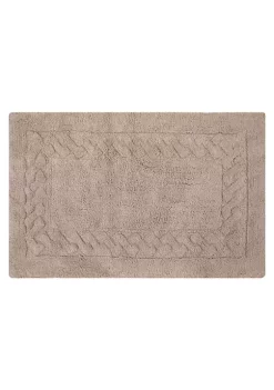 Knightsbridge Chain Bath Rug Cotton Non Skid Back - 21x34", Stone