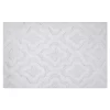 Knightsbridge Link Bath Rug Cotton Non Skid Back - 20x30", White -Be Inspired Elegant Store Belk 714