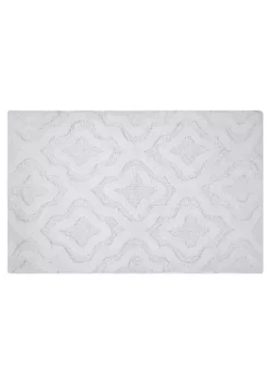 Knightsbridge Link Bath Rug Cotton Non Skid Back - 20x30", White