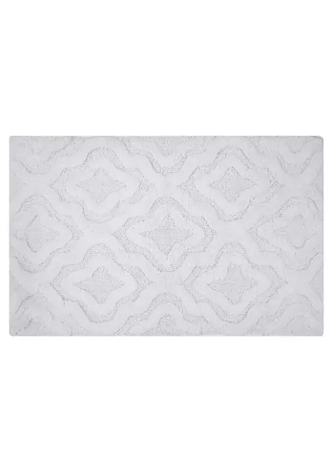 Knightsbridge Link Bath Rug Cotton Non Skid Back - 20x30", White 4 Knightsbridge Link Bath Rug Cotton Non Skid Back - 20x30", White - Image 2