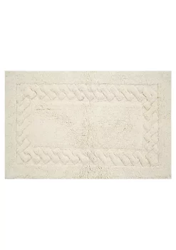 Knightsbridge Chain Bath Rug Cotton Non Skid Back - 24x40", Ivory