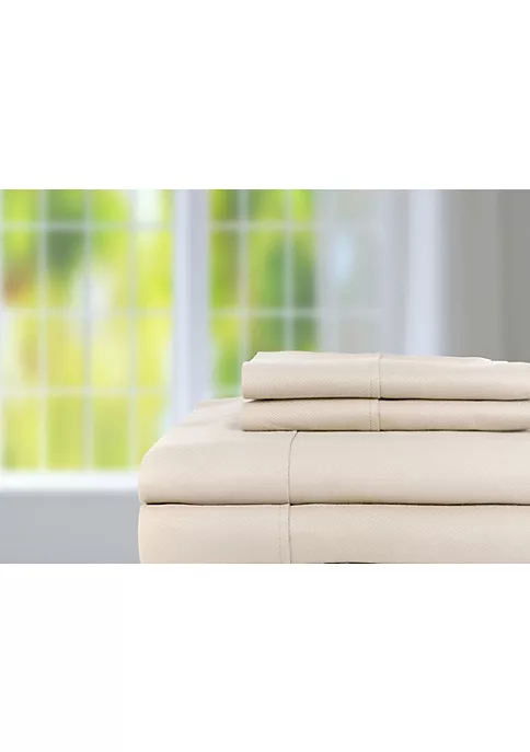 Knightsbridge 600 Thread Count Jacquard Herringbone Sheet - 4 Piece Set - King, Ash 3 Knightsbridge 600 Thread Count Jacquard Herringbone Sheet - 4 Piece Set - King, Ash