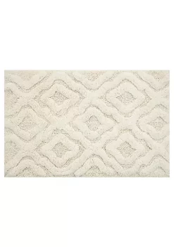 Knightsbridge Link Bath Rug Cotton Non Skid Back - 24x40", Ivory -Be Inspired Elegant Store Belk 728