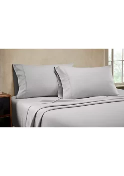 Knightsbridge 1000 Thread Count Herringbone Sateen Sheet Set - 4-Piece - King 78x80", Silver