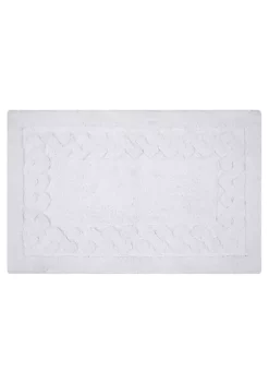 Knightsbridge Chain Bath Rug Cotton Non Skid Back - 24x40", White