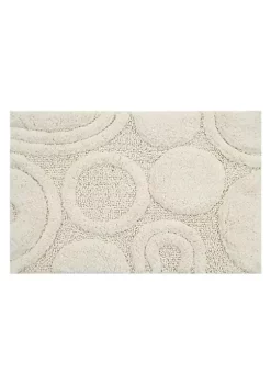 Knightsbridge Orbit Bath Rug Cotton Non Skid Back - 20x30", Ivory