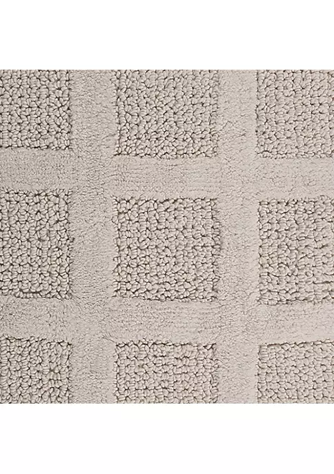 Knightsbridge Square Honeycomb 100% Cotton Reversible Bath Rug 17 X 24 Ivory 4 Knightsbridge Square Honeycomb 100% Cotton Reversible Bath Rug 17 X 24 Ivory - Image 2