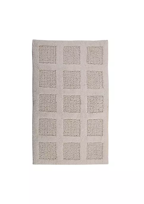 Knightsbridge Square Honeycomb 100% Cotton Reversible Bath Rug 17 X 24 Ivory 5 Knightsbridge Square Honeycomb 100% Cotton Reversible Bath Rug 17 X 24 Ivory - Image 3