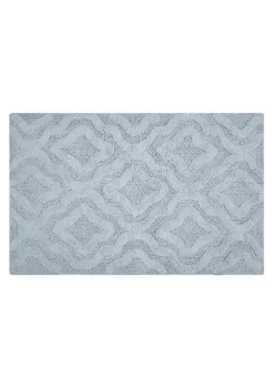 Knightsbridge Link Bath Rug Cotton Non Skid Back - 20x30", Light Blue