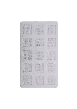 Knightsbridge Square Honeycomb 100% Cotton Reversible Bath Rug 17 X 24 White
