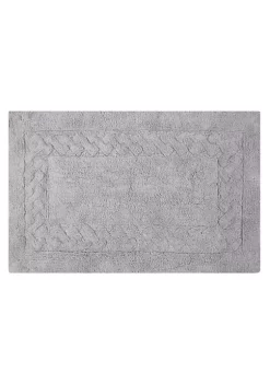 Knightsbridge Chain Bath Rug Cotton Non Skid Back - 21x34", Silver