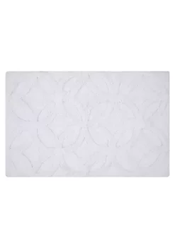Knightsbridge Arch Bath Rug Cotton Non Skid Back - 24x40", White