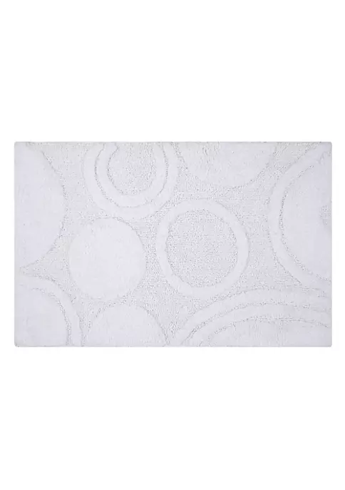 Knightsbridge Orbit Bath Rug Cotton Non Skid Back - 21x34", White 3 Knightsbridge Orbit Bath Rug Cotton Non Skid Back - 21x34", White