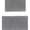 Knightsbridge Linear 220 GSF Reversible Bath Rug Set - 2- Piece - 17x24 and 21x34", Silver -Be Inspired Elegant Store Belk 812