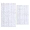 Knightsbridge Summer Tile 220 GSF Non Skid Back Bath Rug Set - 2- Piece - 17x24 and 21x34", White -Be Inspired Elegant Store Belk 820