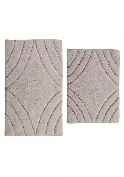 Knightsbridge Diamond 220 GSF Non Skid Back Bath Rug Set - 2- Piece - 17x24 and 21x34", Ivory 4 Knightsbridge Diamond 220 GSF Non Skid Back Bath Rug Set - 2- Piece - 17x24 and 21x34", Ivory - Image 2