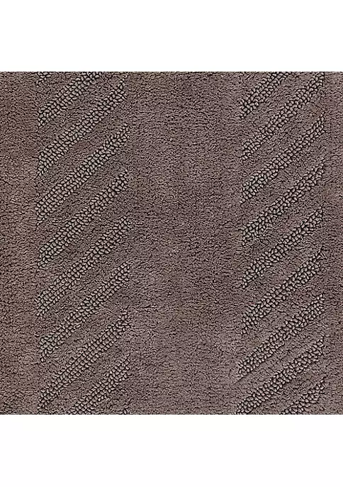 Knightsbridge Diagonal Racetrack 100% Cotton Reversible Bath Rug 21 X 34 Stone 4 Knightsbridge Diagonal Racetrack 100% Cotton Reversible Bath Rug 21 X 34 Stone - Image 2