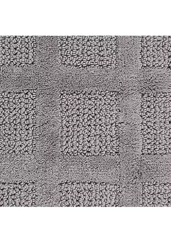 Knightsbridge Square Honeycomb 100% Cotton Reversible Bath Rug 17 X 24 Silver -Be Inspired Elegant Store Belk 871