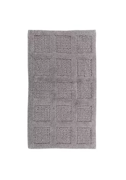 Knightsbridge Square Honeycomb 100% Cotton Reversible Bath Rug 17 X 24 Silver -Be Inspired Elegant Store Belk 872