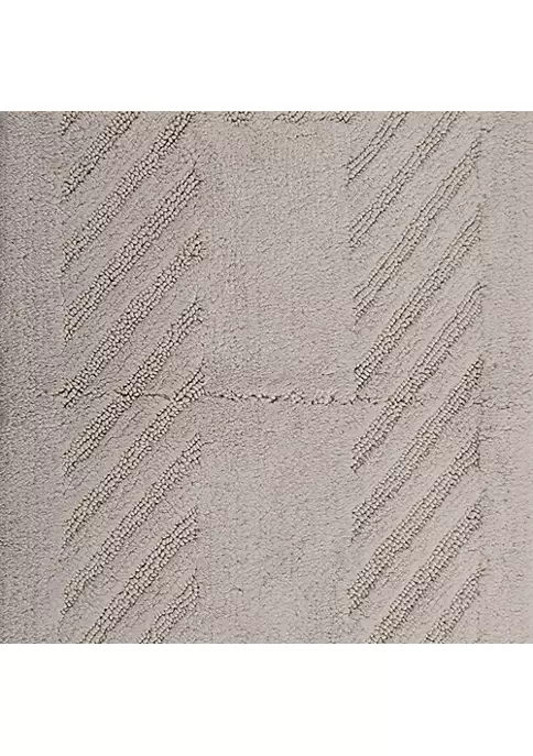 Knightsbridge Diagonal Racetrack 100% Cotton Reversible Bath Rug 17 X 24 Ivory 4 Knightsbridge Diagonal Racetrack 100% Cotton Reversible Bath Rug 17 X 24 Ivory - Image 2