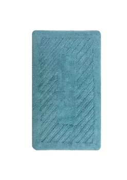 Knightsbridge Diagonal Racetrack 100% Cotton Reversible Bath Rug 20 X 30 Aqua -Be Inspired Elegant Store Belk 965